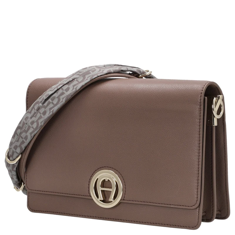 Aigner Livia - Bolso bandolera + Pañuelo 24 cm M (mushroom brown)