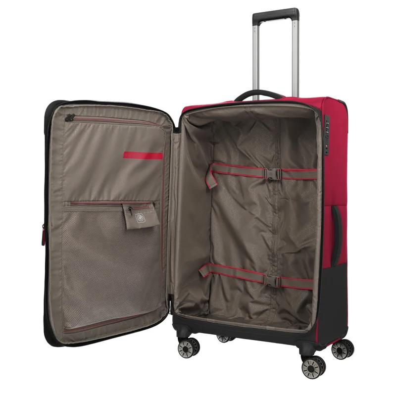 Travelite Crosslite - Trolley de 4 ruedas L 77 cm expandible (red)