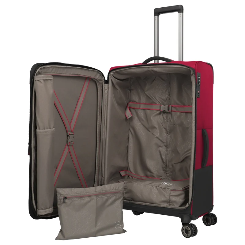 Travelite Crosslite - Trolley de 4 ruedas L 77 cm expandible (red)
