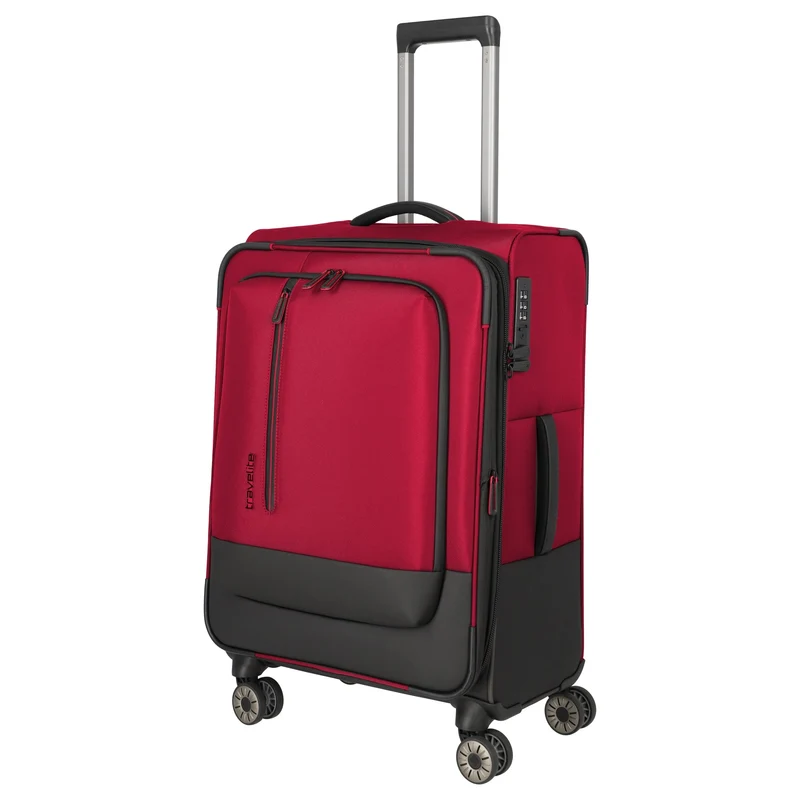 Travelite Crosslite - Trolley de 4 ruedas M 66 cm expandible (red)