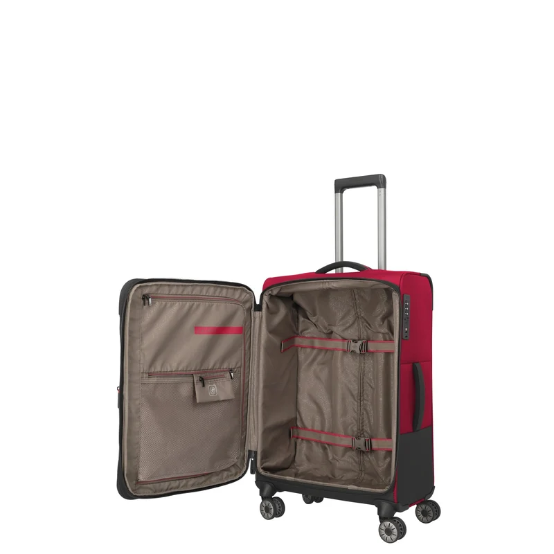 Travelite Crosslite - Trolley de 4 ruedas M 66 cm expandible (red)