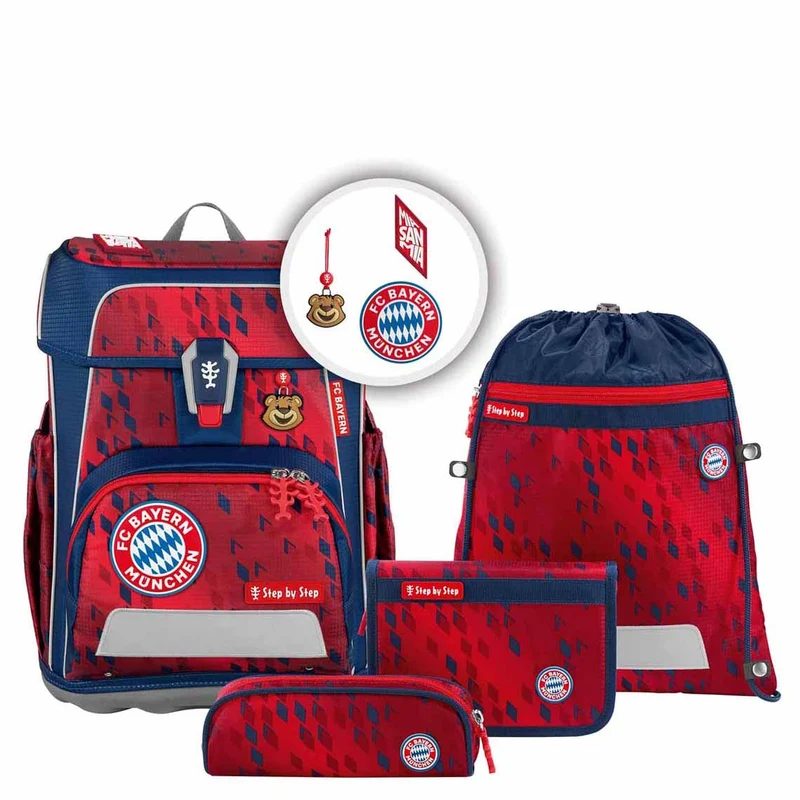Step by Step Cloud FC Bayern - Set de mochila escolar 5tlg. (Mia san Mia)