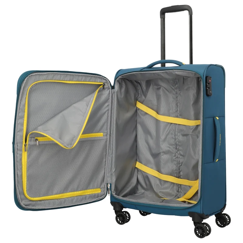 Travelite Umbria - Trolley de 4 ruedas M 67 cm expandible (petrol)