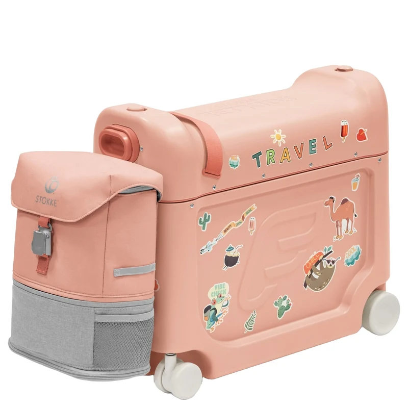 Stokke® JetKids™ Reiseset BedBox 46 cm Set 2 tlg. - Trolley de cabina con 4 ruedas (coral pink)