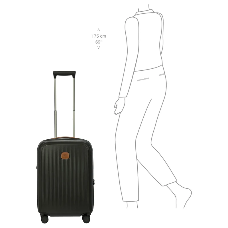 Brics Taormina - Trolley de cabina S 55 cm expandible USB (olive)