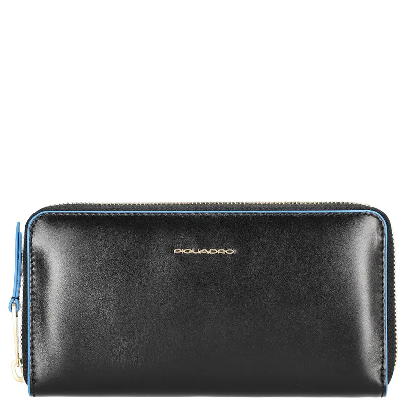 Piquadro Blue Square - Cartera de mujer 12cc 18 cm RFID (black)