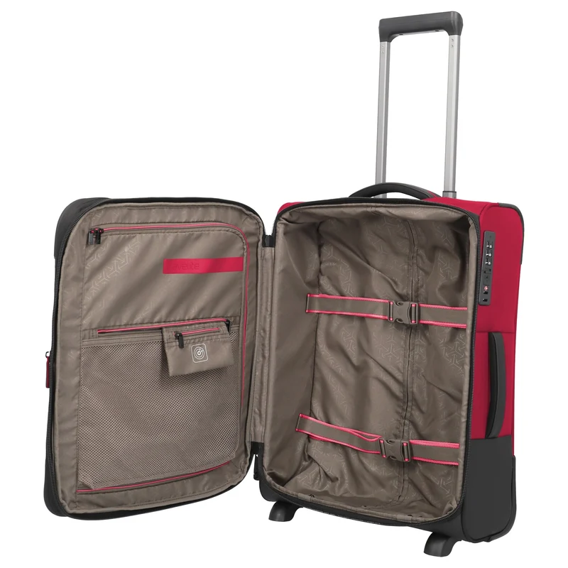 Travelite Crosslite - Trolley de cabina con 2 ruedas S 54 cm expandible (red)
