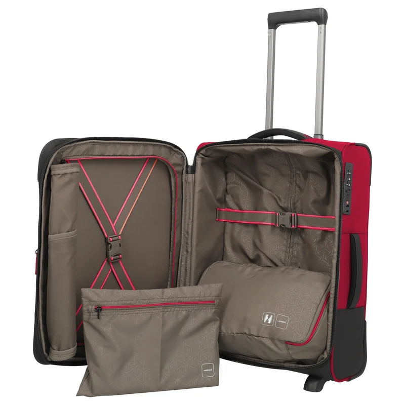 Travelite Crosslite - Trolley de cabina con 2 ruedas S 54 cm expandible (red)