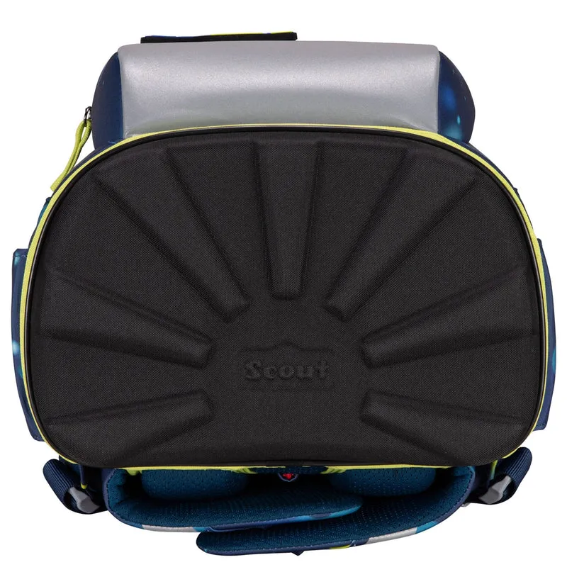Scout Neo Exklusiv LED - Set de mochila escolar 4 piezas (Planets)
