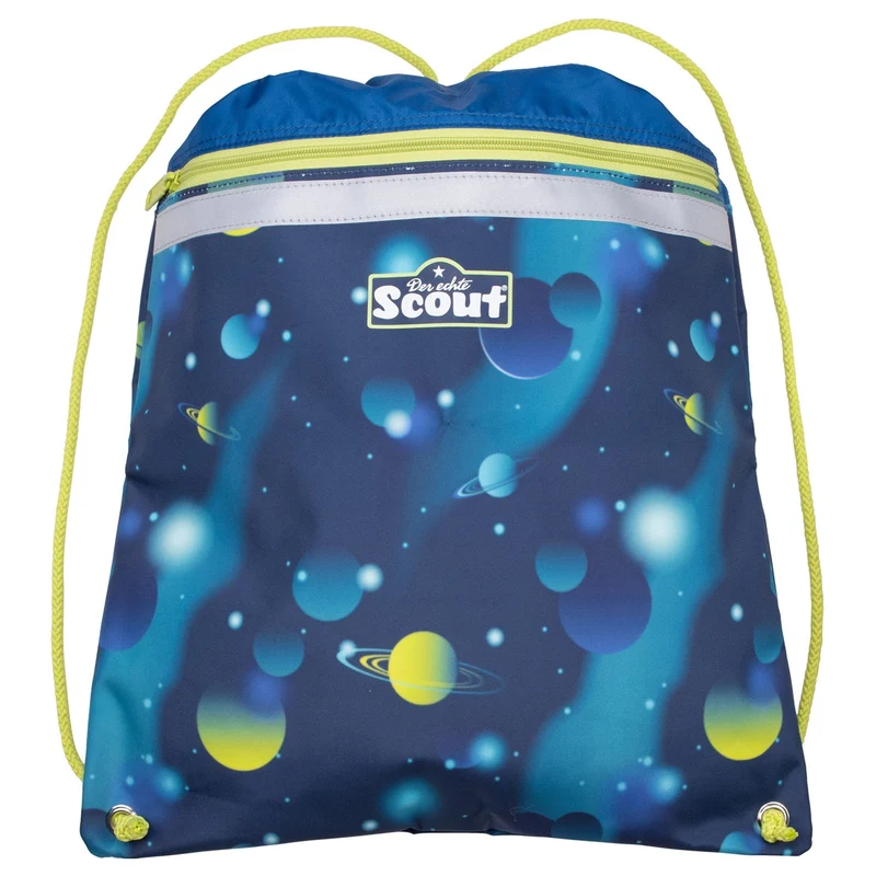 Scout Neo Exklusiv LED - Set de mochila escolar 4 piezas (Planets)
