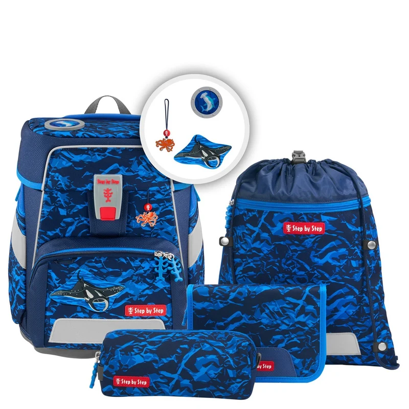 Step by Step Space - Set de mochila escolar 5 piezas (Manta Rio)