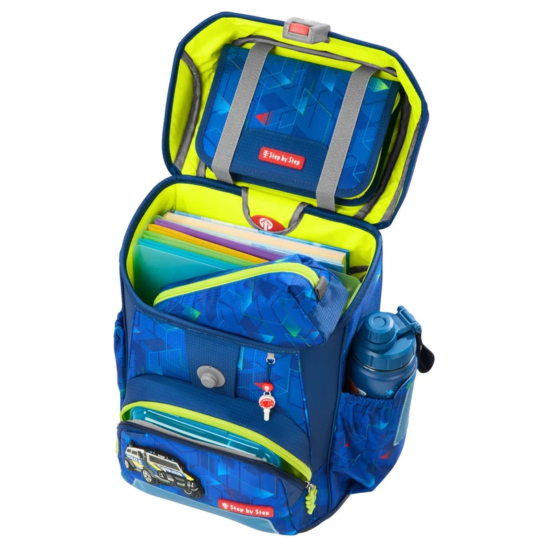 Step by Step Cloud - Set de mochila escolar 5 piezas (Police Truck Charly)