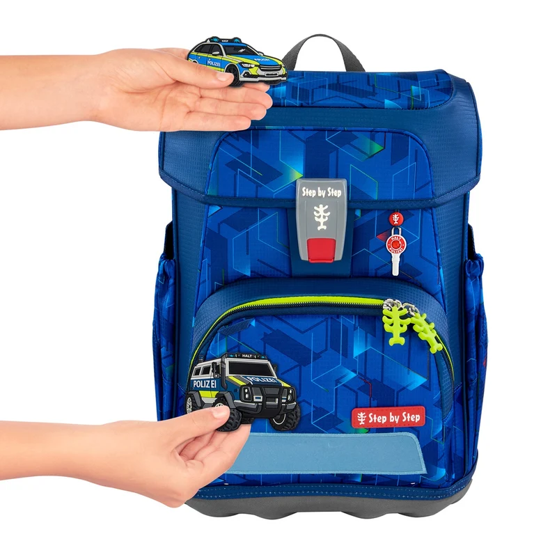 Step by Step Cloud - Set de mochila escolar 5 piezas (Police Truck Charly)