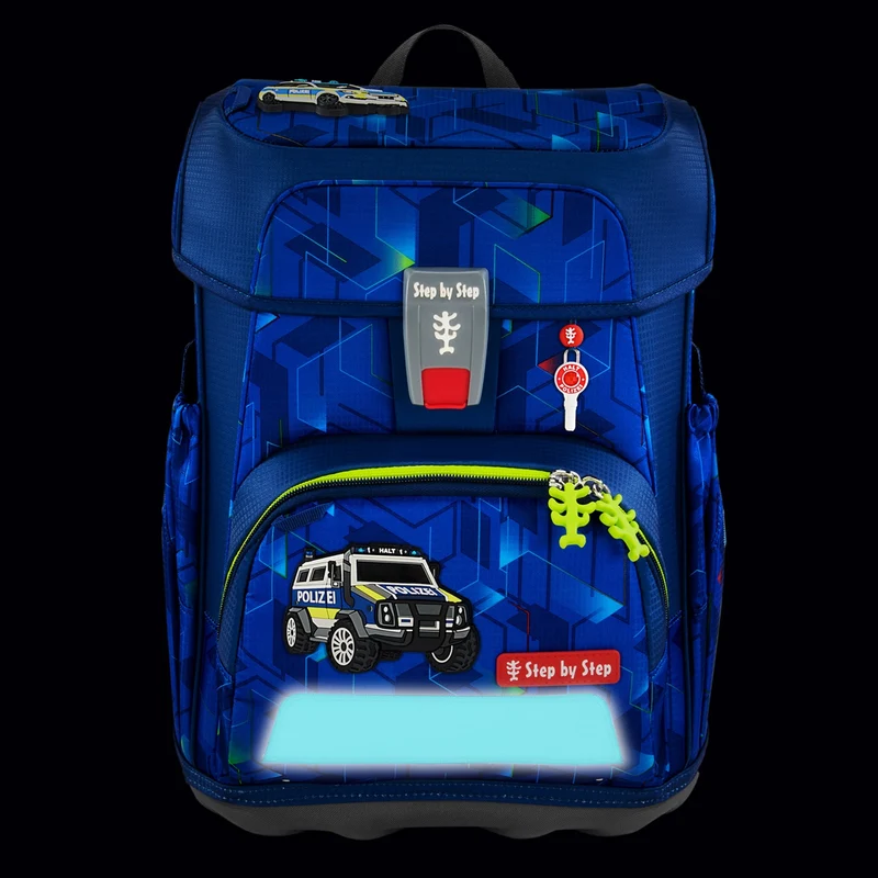 Step by Step Cloud - Set de mochila escolar 5 piezas (Police Truck Charly)