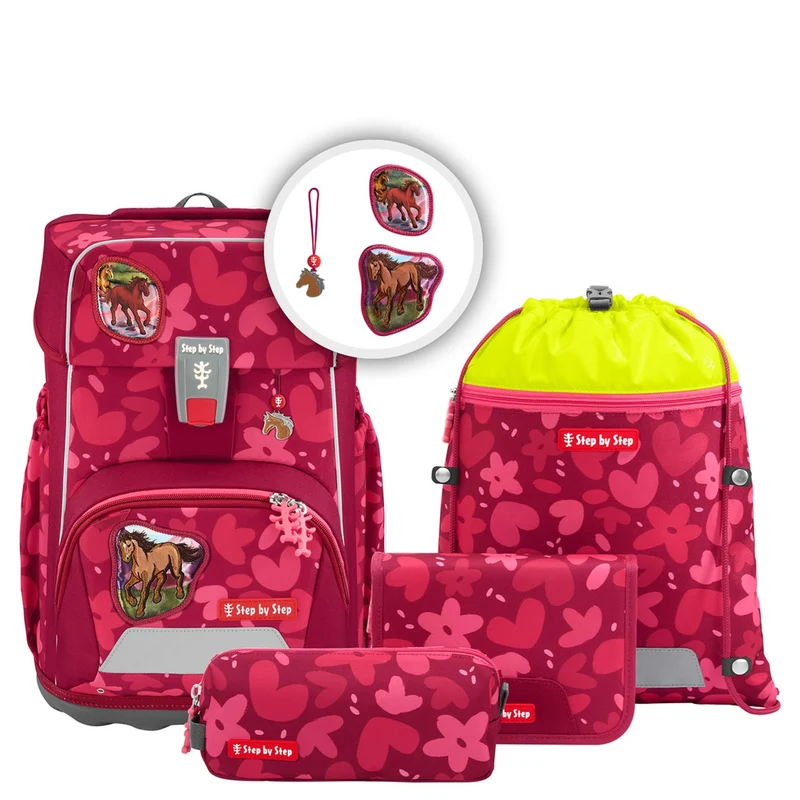 Step by Step Giant - Set de mochila escolar 5 pzas. (Wild Horse Nora)