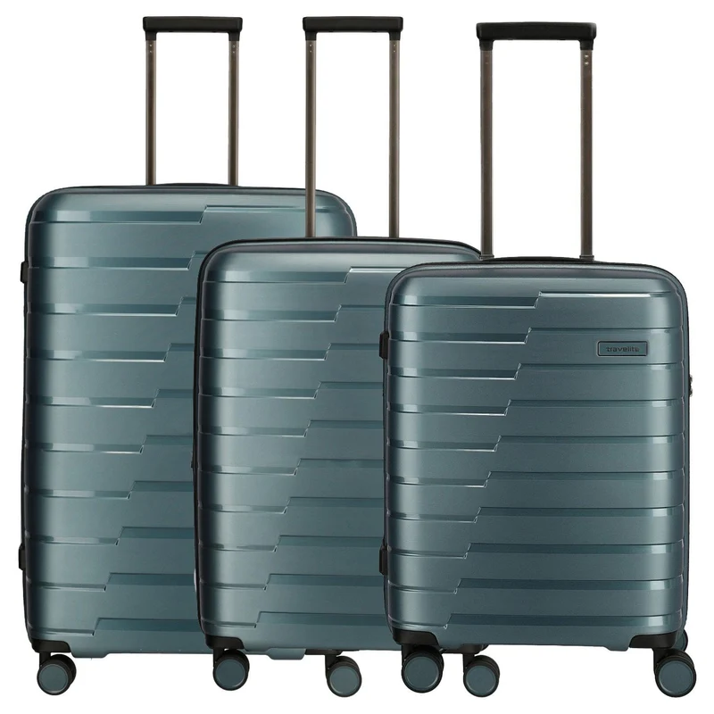Travelite Air Base - Set de trolley con 4 ruedas 3 piezas ampliable (iceblue)