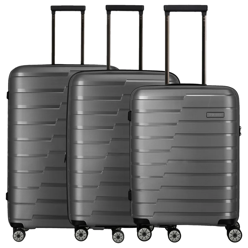 Travelite Air Base - Set de trolley con 4 ruedas 3 piezas ampliable (anthracite)
