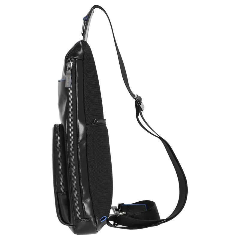 Piquadro Blue Square - Bolso bandolera 36 cm (black)