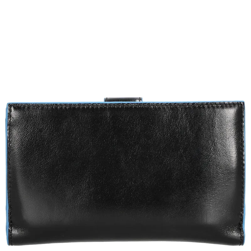 Piquadro Blue Square - Cartera de mujer 12cc 15.5 cm (black)