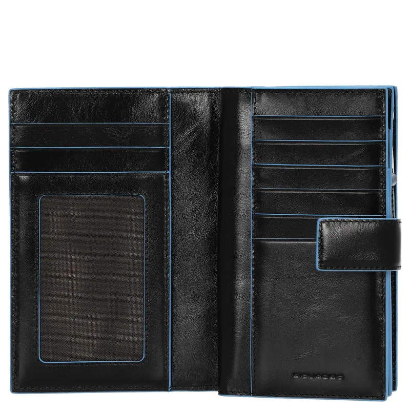 Piquadro Blue Square - Cartera de mujer 12cc 15.5 cm (black)