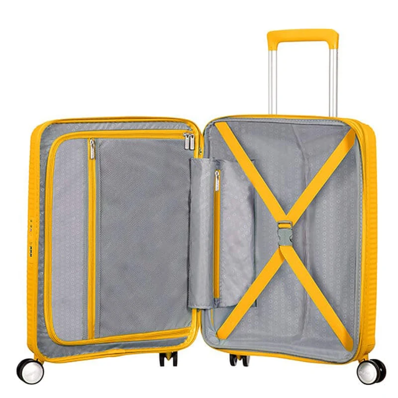 American Tourister Soundbox - Trolley de cabina de 4 ruedas 55 cm expandible (gelb)