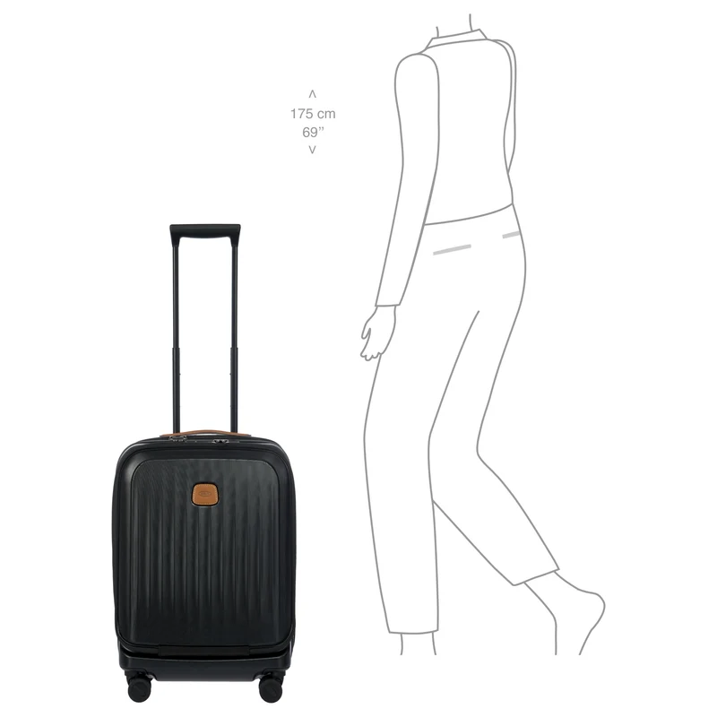 Brics Taormina - Trolley de cabina con 4 ruedas y bolsillo frontal 55 cm erw. USB (schwarz)