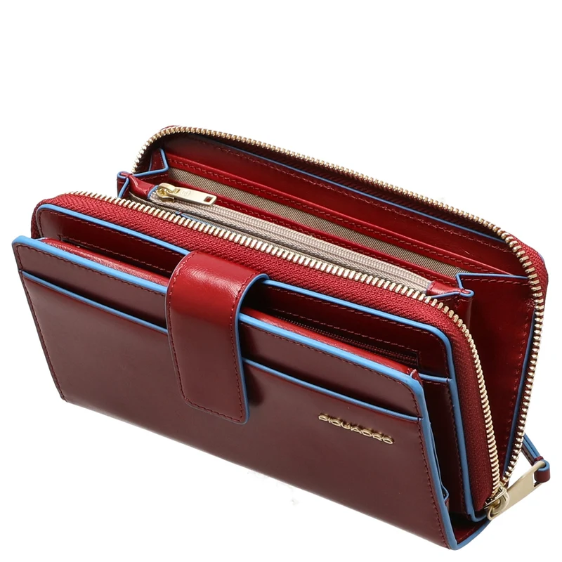 Piquadro Blue Square - Cartera de mujer 12cc 17.5 cm (red)