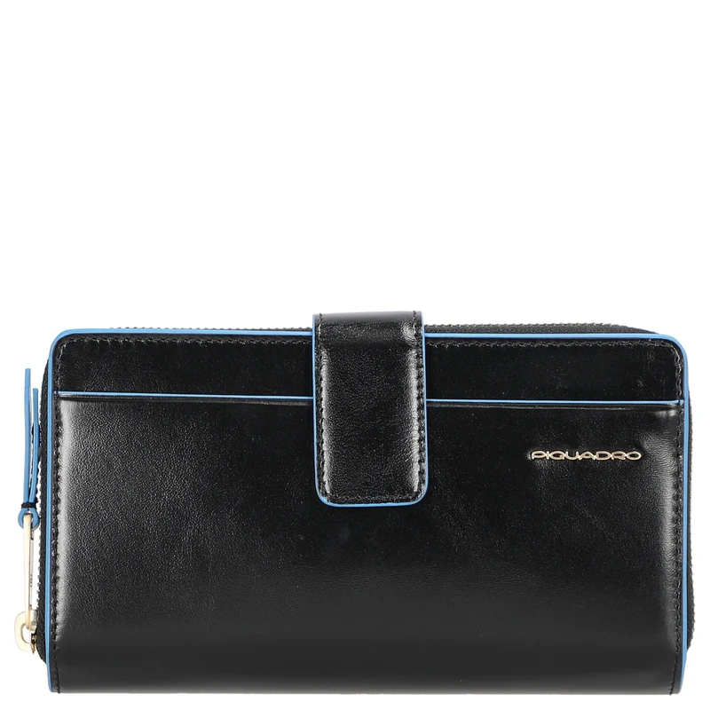 Piquadro Blue Square - Cartera de mujer 12cc 17.5 cm (black)