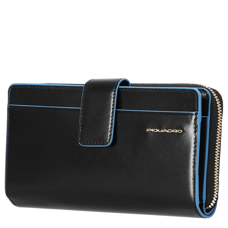 Piquadro Blue Square - Cartera de mujer 12cc 17.5 cm (black)