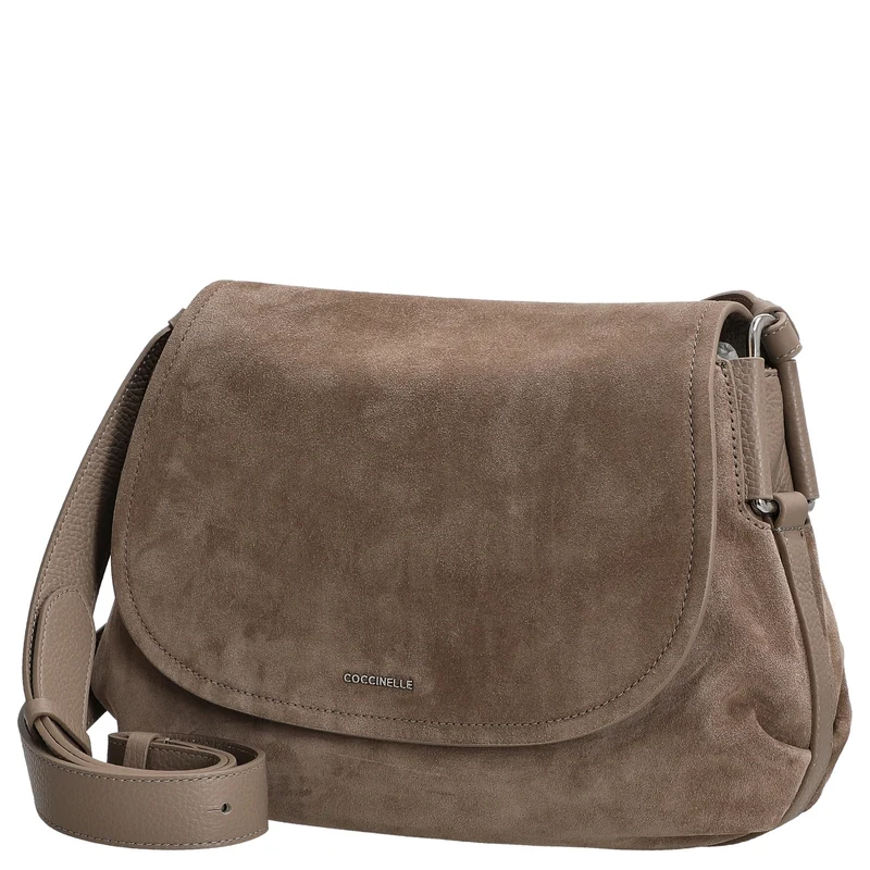 Coccinelle Rebekka Suede - Bolso bandolera 30 cm (warm taupe)