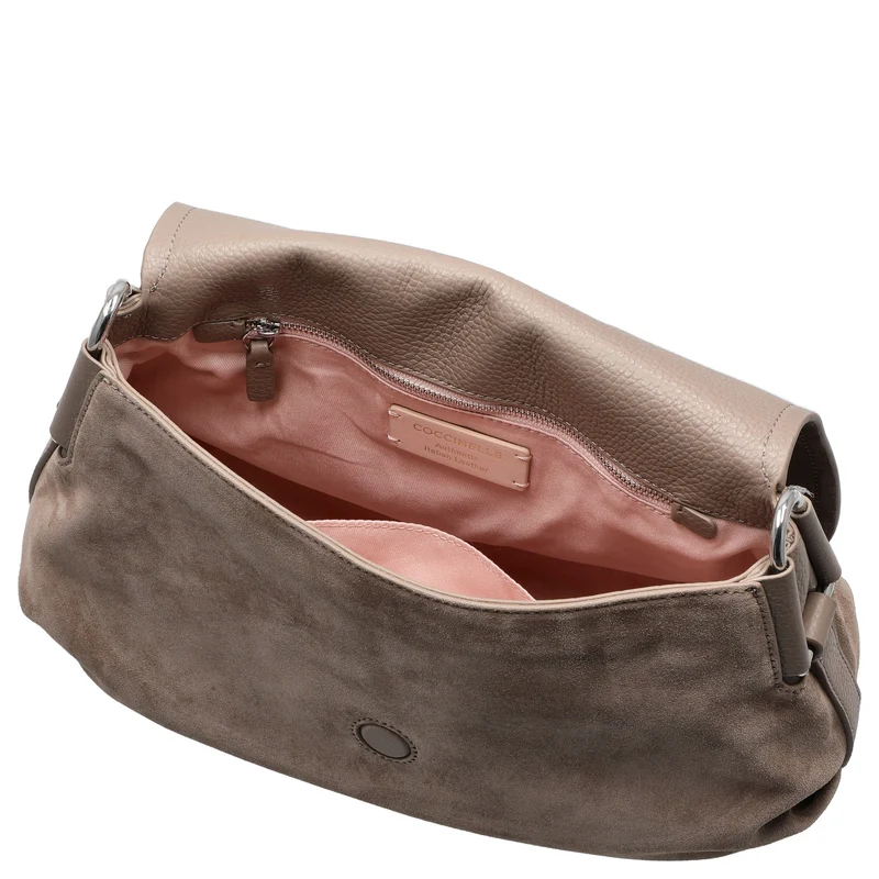 Coccinelle Rebekka Suede - Bolso bandolera 30 cm (warm taupe)
