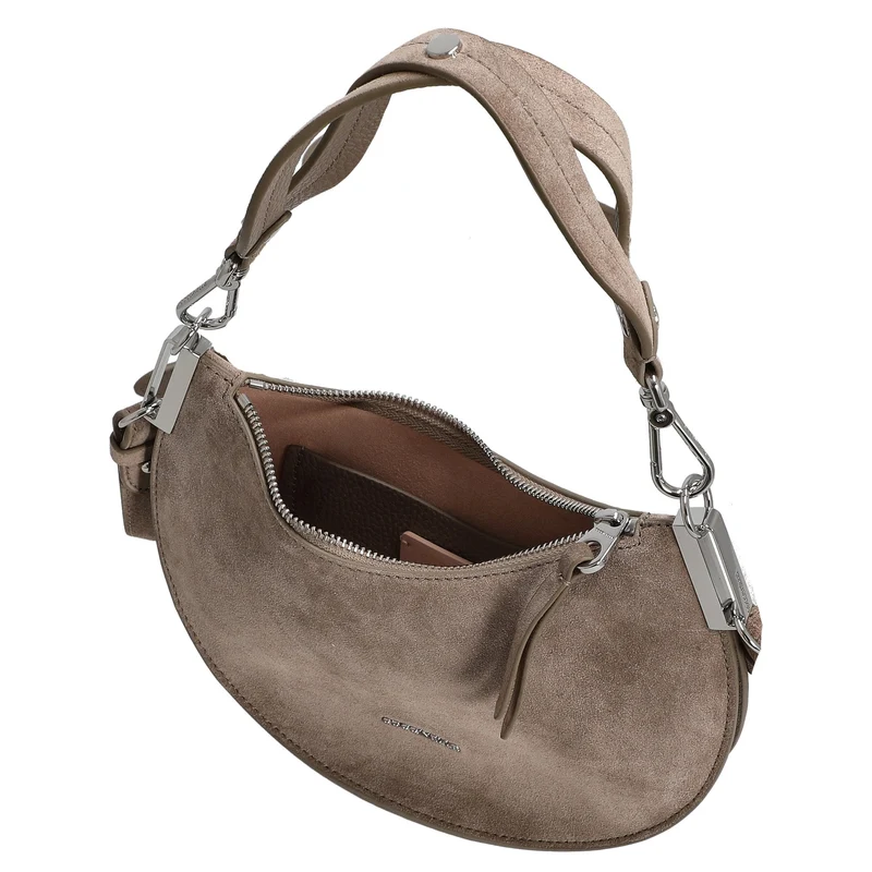 Coccinelle Sunup Suede - Bolso de hombro S 24 cm (warm taupe)