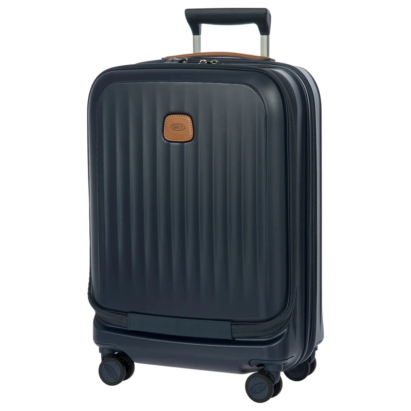 Brics Taormina - Trolley de cabina con 4 ruedas y bolsillo delantero 55 cm expandible USB (blau)