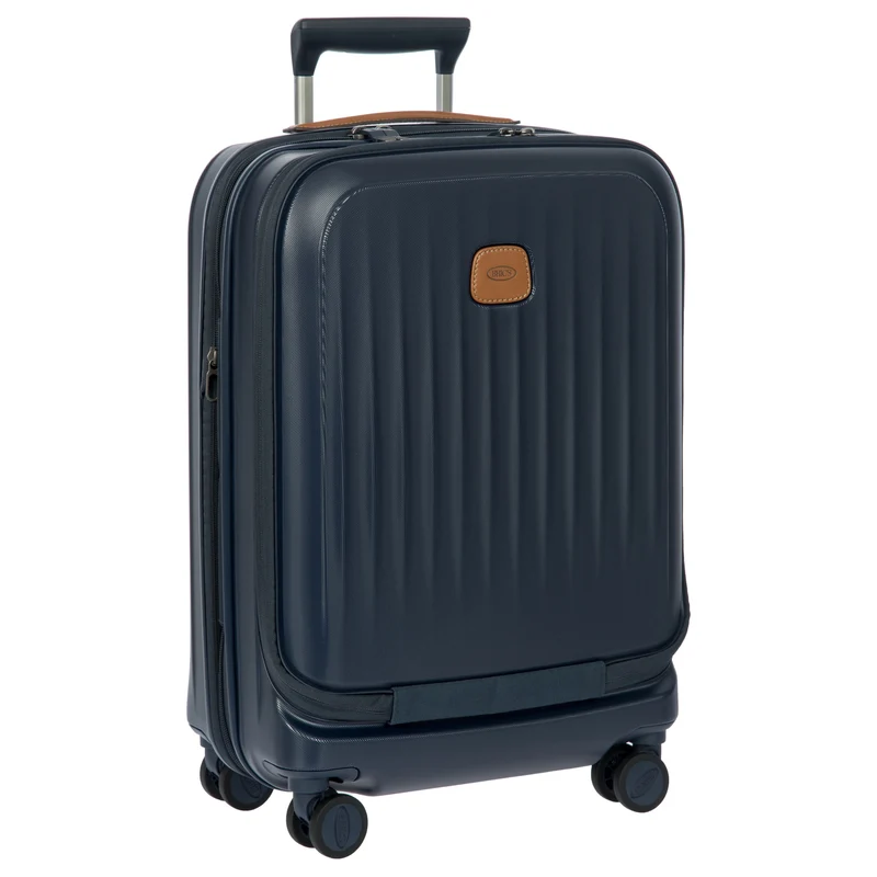 Brics Taormina - Trolley de cabina con 4 ruedas y bolsillo delantero 55 cm expandible USB (blau)
