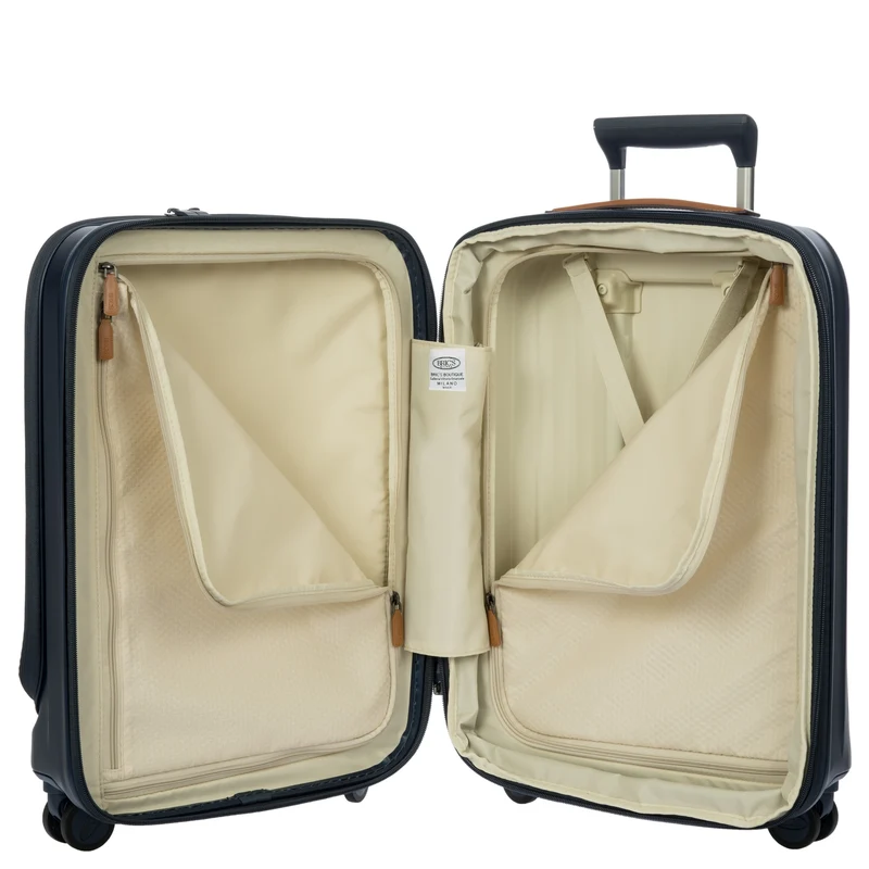 Brics Taormina - Trolley de cabina con 4 ruedas y bolsillo delantero 55 cm expandible USB (blau)