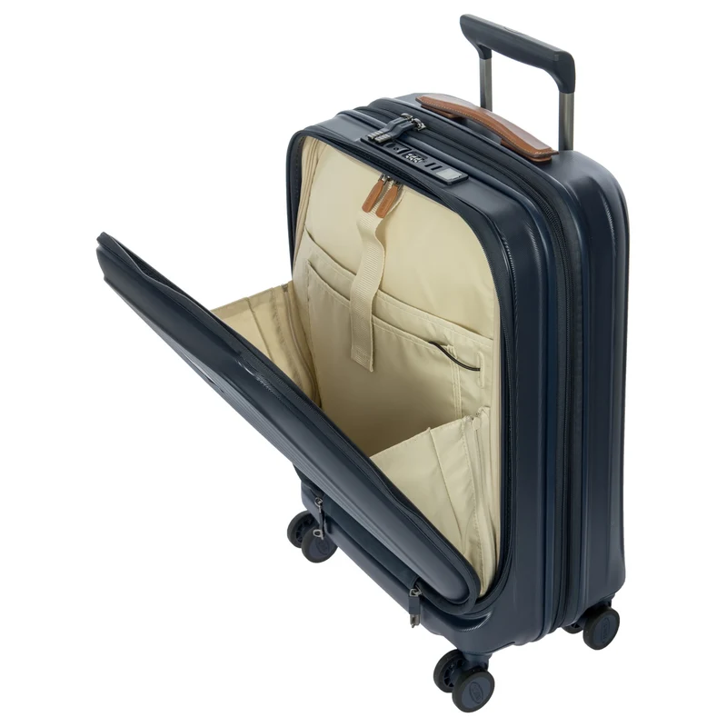 Brics Taormina - Trolley de cabina con 4 ruedas y bolsillo delantero 55 cm expandible USB (blau)