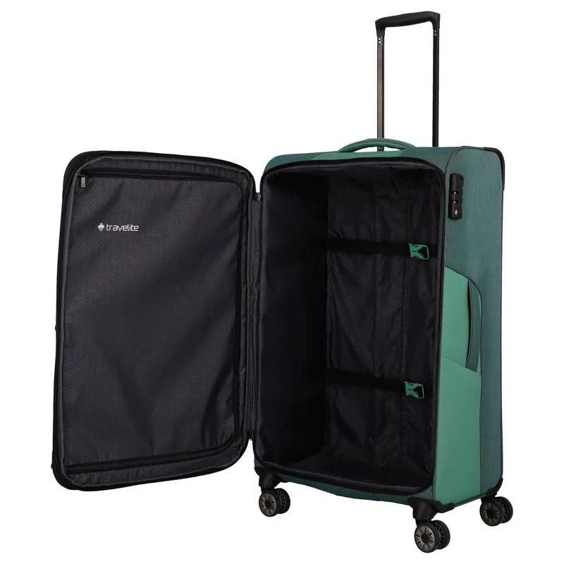 Travelite Viia - Trolley de 4 ruedas L 77 cm expandible (Eukalyptus)