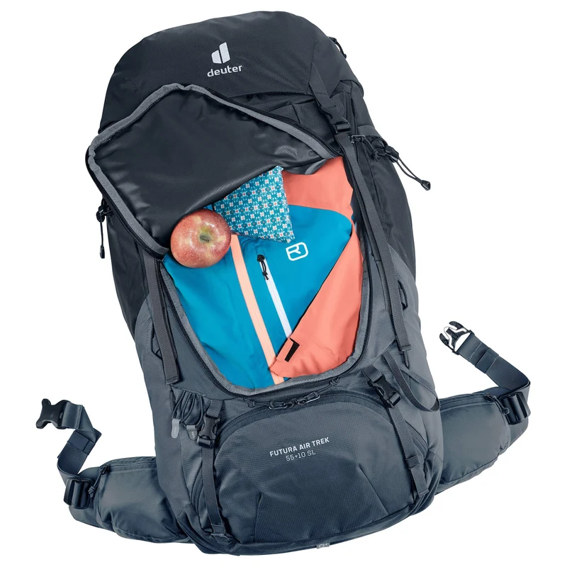 Deuter Futura Air Trek 55+10 SL - Mochila de senderismo para mujer 73 cm expandible (black-graphite)
