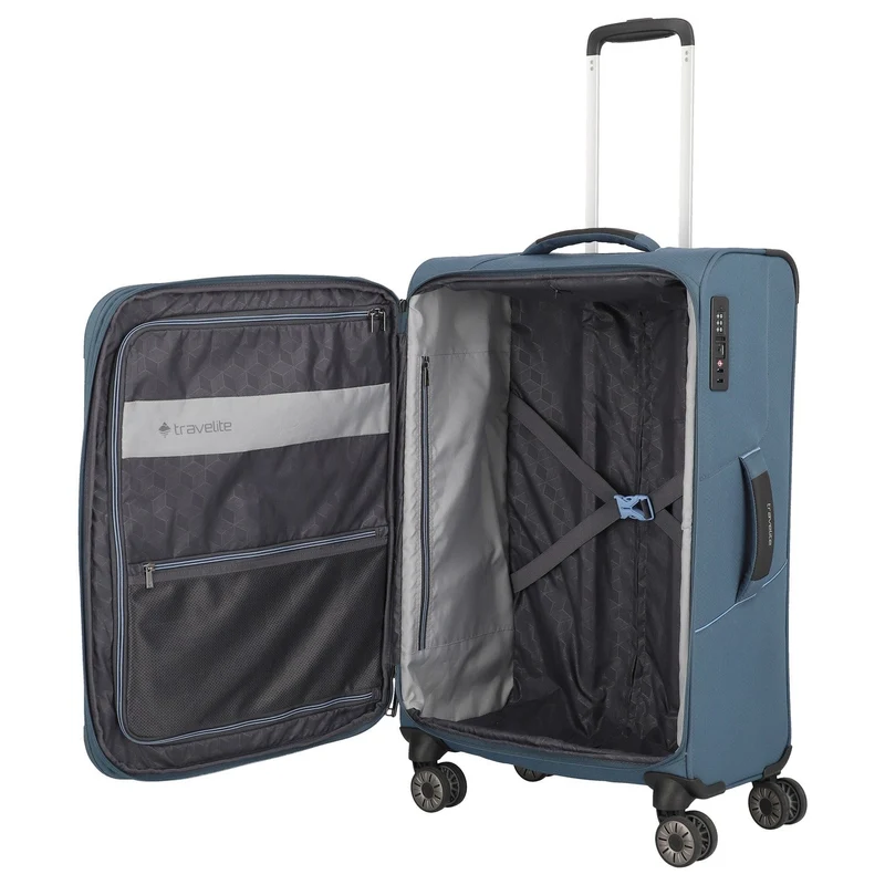 Travelite Skaii - Trolley de 4 ruedas M 67 cm expandible (panoramablau)