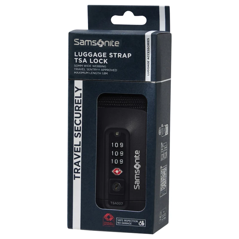 Samsonite Ta Revolution Strap/TSA Lock - Cinturón para maleta 180 cm (black)
