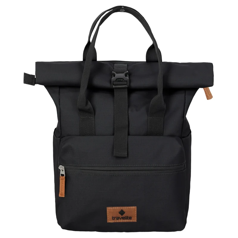 Travelite Basics Short Handle - Rolltop mochila 46 cm expandible (black)