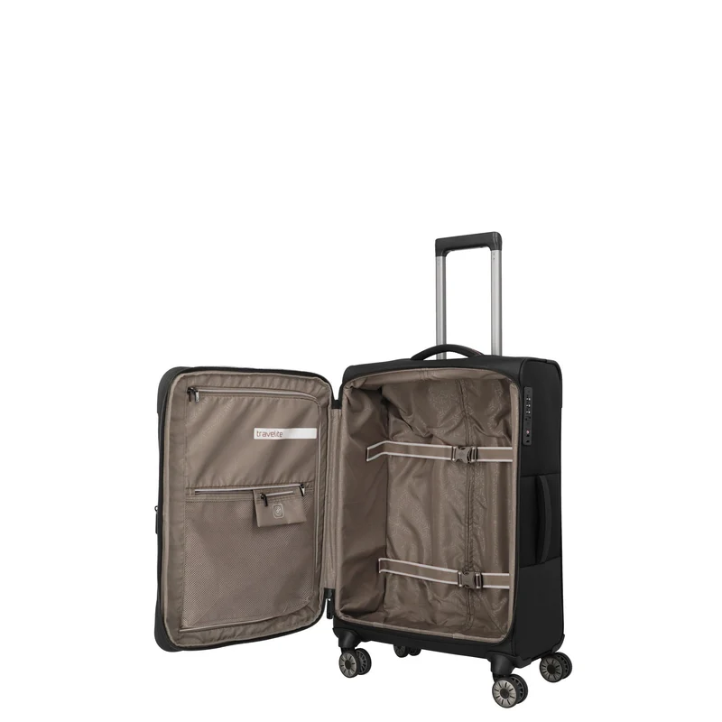 Travelite Crosslite - Trolley de 4 ruedas M 66 cm expandible (black)