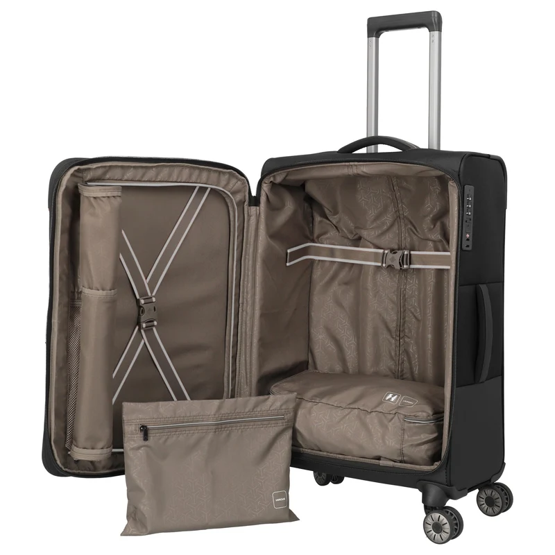 Travelite Crosslite - Trolley de 4 ruedas M 66 cm expandible (black)