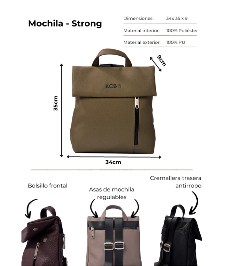 Mochila antirrobo grande KCB Strong