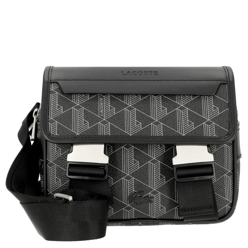 Lacoste The Blend - Bolso bandolera 21.5 cm (monogram noir gris)