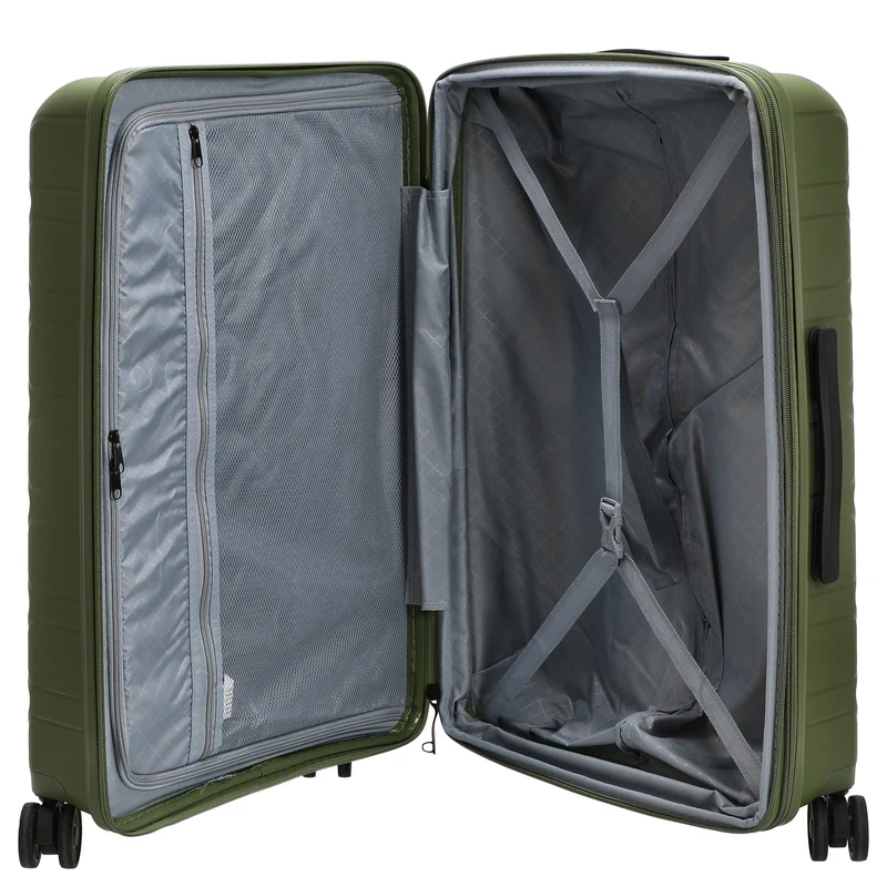 D&N Travel Line 4700+ - Trolley de 4 ruedas M 68 cm expandible (olive green)