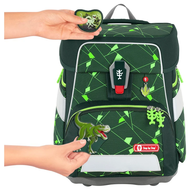 Step by Step Space Shine - Set de mochila escolar 5 piezas (Dino Night Tyro)