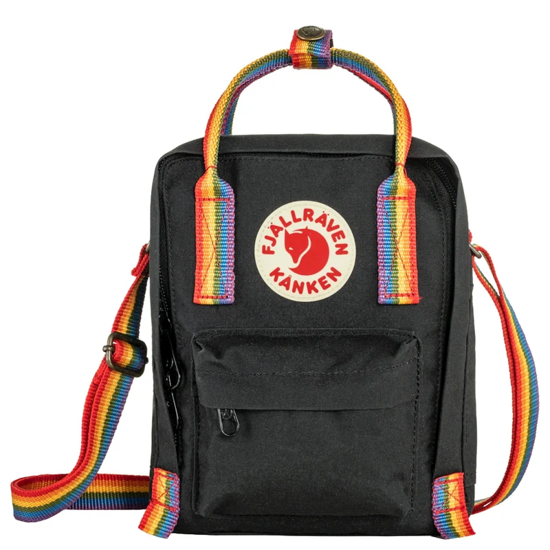 Fjällräven Kanken Rainbow Sling - Bolso bandolera 20 cm (black-rainbow pattern)