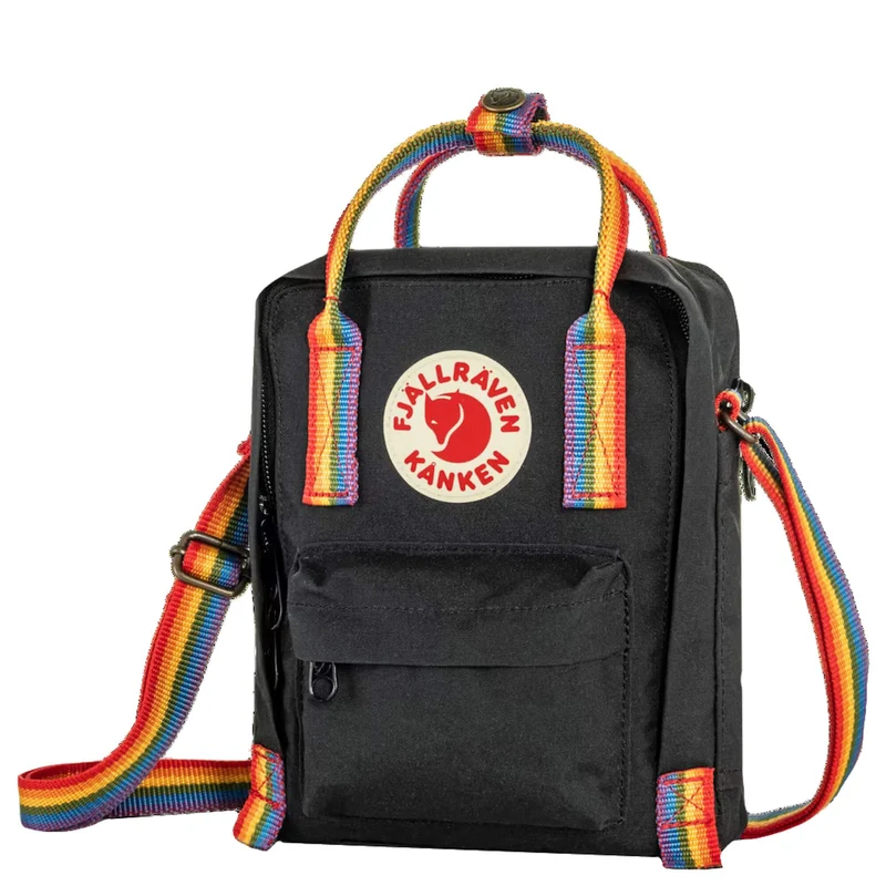 Fjällräven Kanken Rainbow Sling - Bolso bandolera 20 cm (black-rainbow pattern)