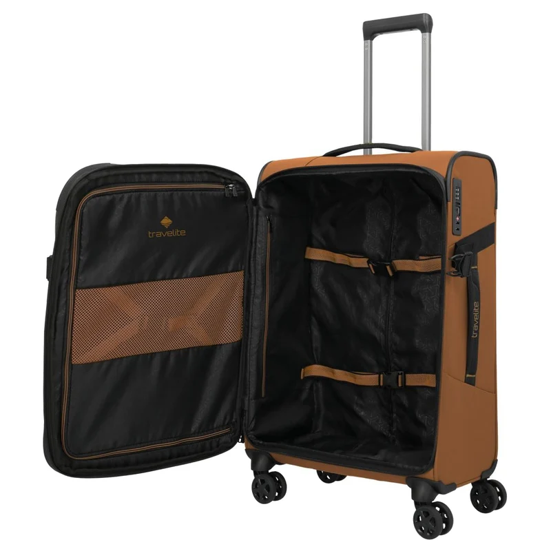 Travelite Briize - Trolley de 4 ruedas M 67 cm expandible (curry)